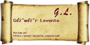 Gömör Levente névjegykártya